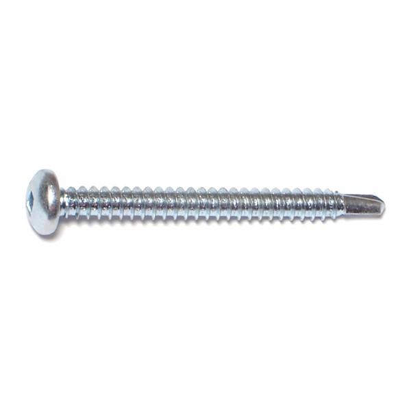 Midwest Fastener Self-Drilling Screw, #10 x 2 in, Zinc Plated Steel Pan Head Square Drive, 100 PK 08816